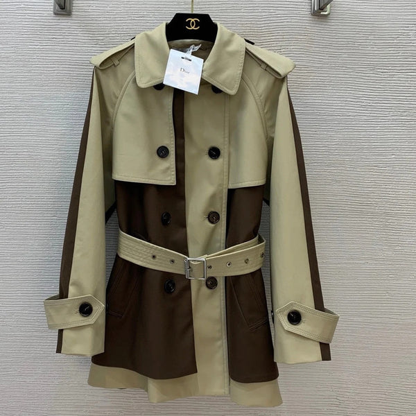 CD 26S Colorblock Double-Breasted Trench Coat