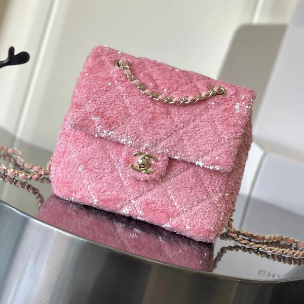 CC 2026 Sequin Backpack 21cm Leather