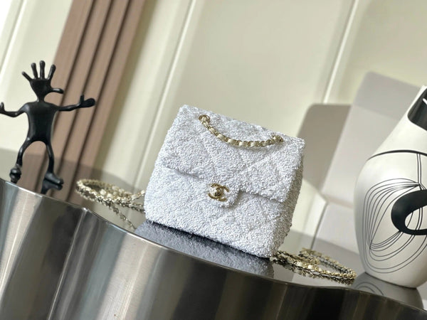 CC 2026 Sequin Backpack 21cm Leather