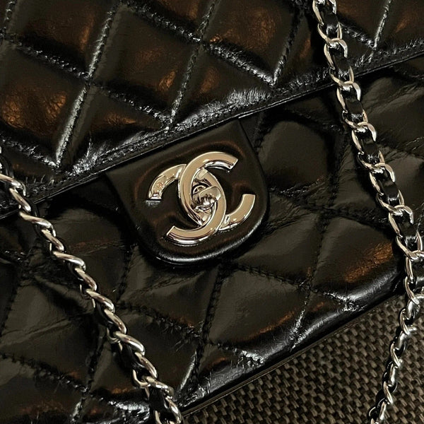 CC 2026 Delivery Tote Bag 30cm Black Glossy Calfskin