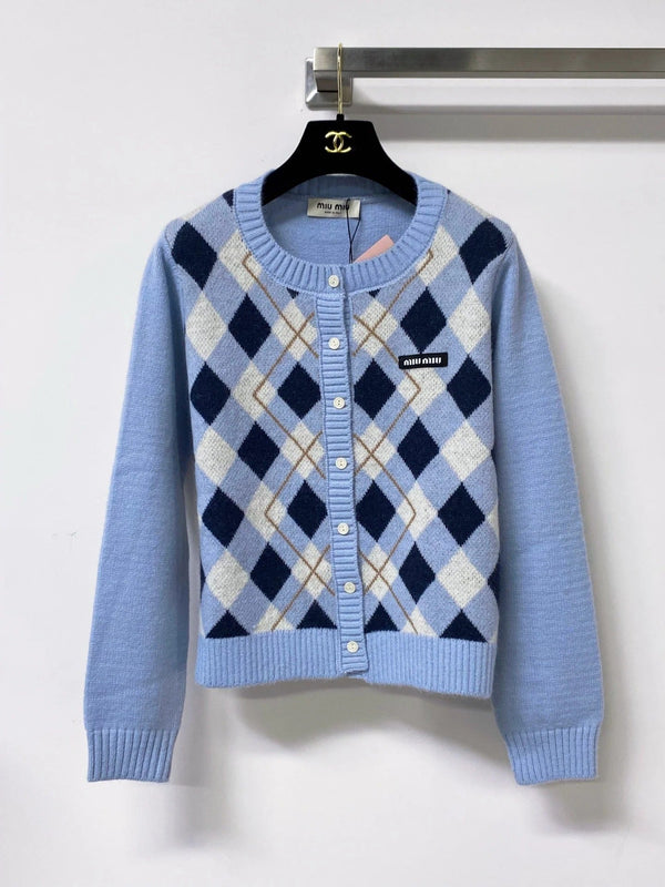 Miu 2026 Cardigan with Logo Embellishment Wool 836130
