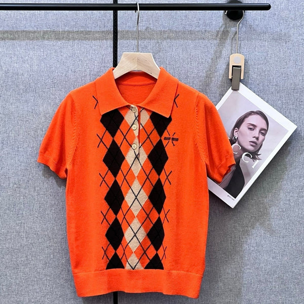 MIUMIU KNIT POLO SHIRT STYLE 394