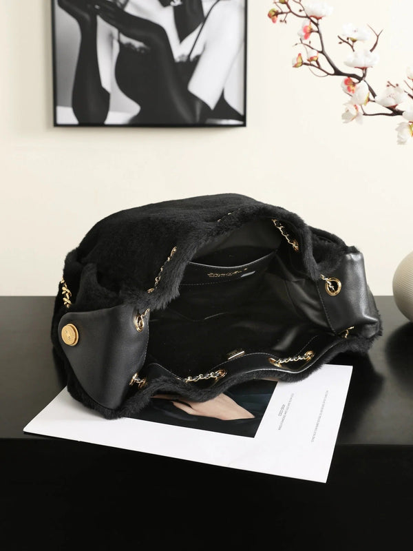 CC 2026 Hobo Bag 30cm Black Ponyhair