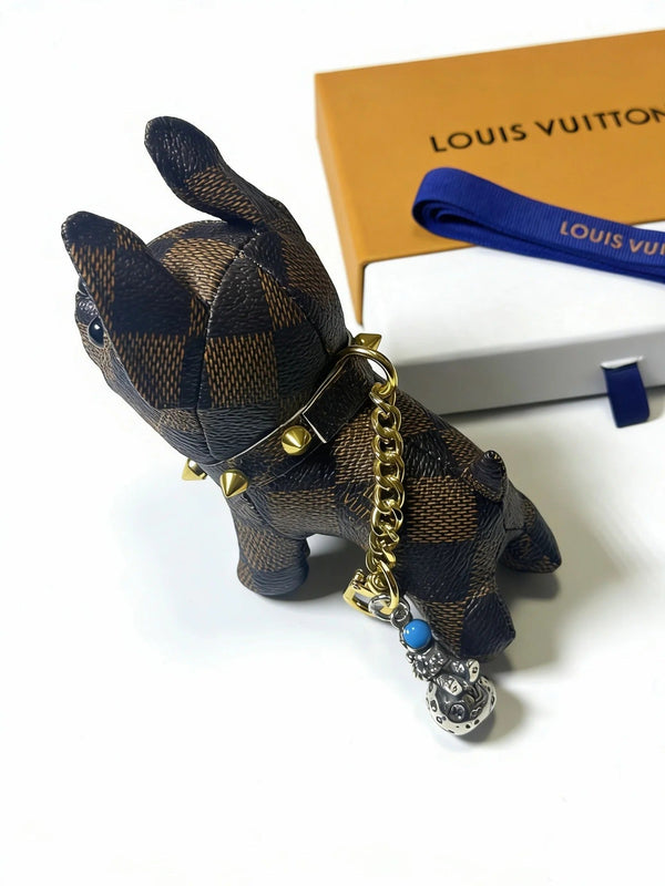 LV Brown Monogram Canvas Dog Charm