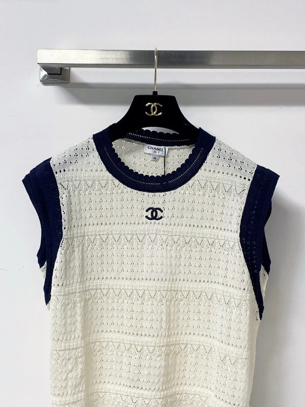 CC 2026 Vest Shirt White Navy Wool 632125