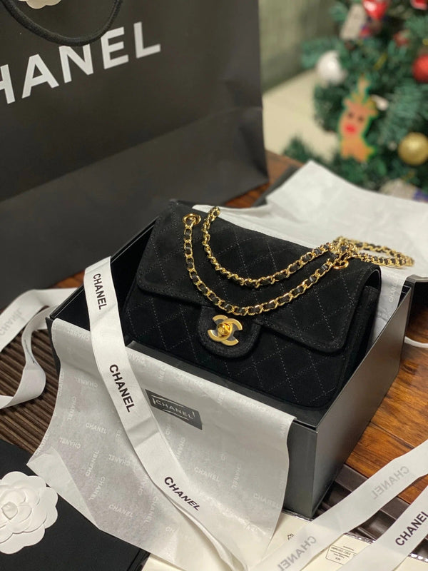 CC 2026 Flap Bag 20cm Suede Leather