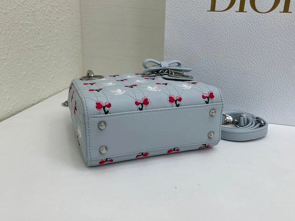 CD 2026 Bird Rose Design Lady Dior Bag Lambskin