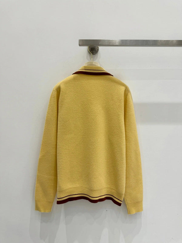 Miu 2026 Long-sleeved Shirt With Lapel Collar Yellow Cashmere 417644