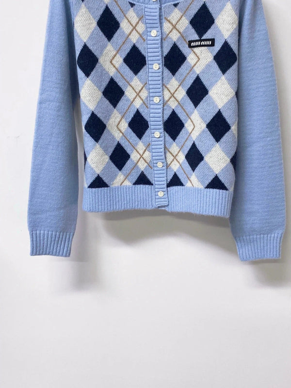 Miu 2026 Cardigan with Logo Embellishment Wool 836130