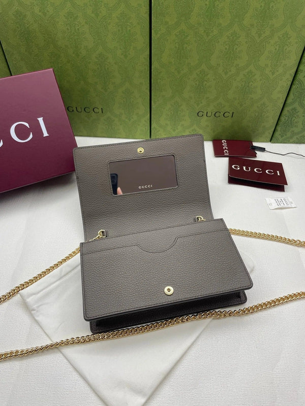 GG 2026 Marmont Wallet On Chaine 20cm Canvas Leather