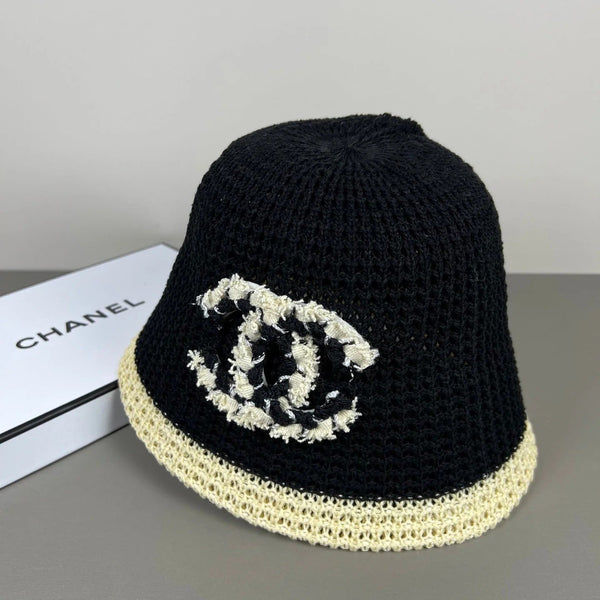 Chanel Knitted Lace Bucket Hat Wool 237353