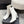 Alaia 2025 Square Toe High Heeled Ankle Boot White Calfskin 558667