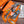 HM 25s Scarf 140cm Orange Black Cashmere 976203