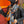 HM 25s Scarf 140cm Orange Black Cashmere 976203