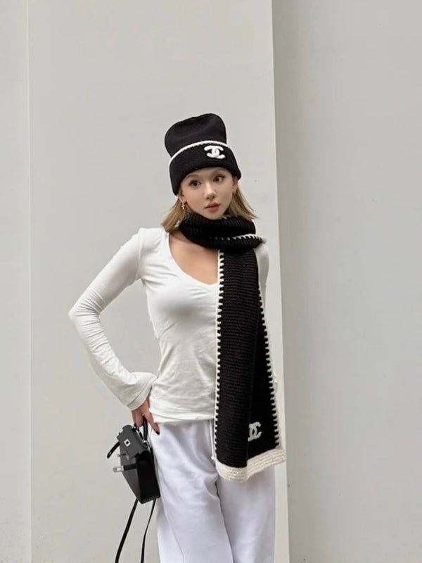 CC 25 Classic Scarf 170cm Black Wool 293429