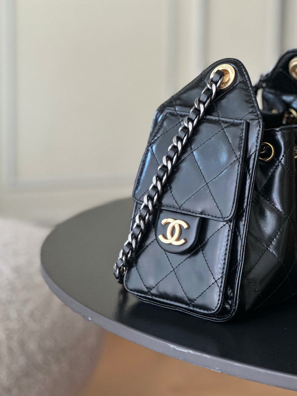 CC 26c Hobo Bag 22cm Black Lambskin GHW