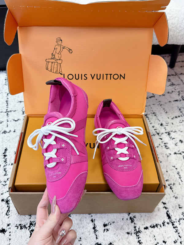 LV Sneakerina Sneaker Pink Suede Leather 616970
