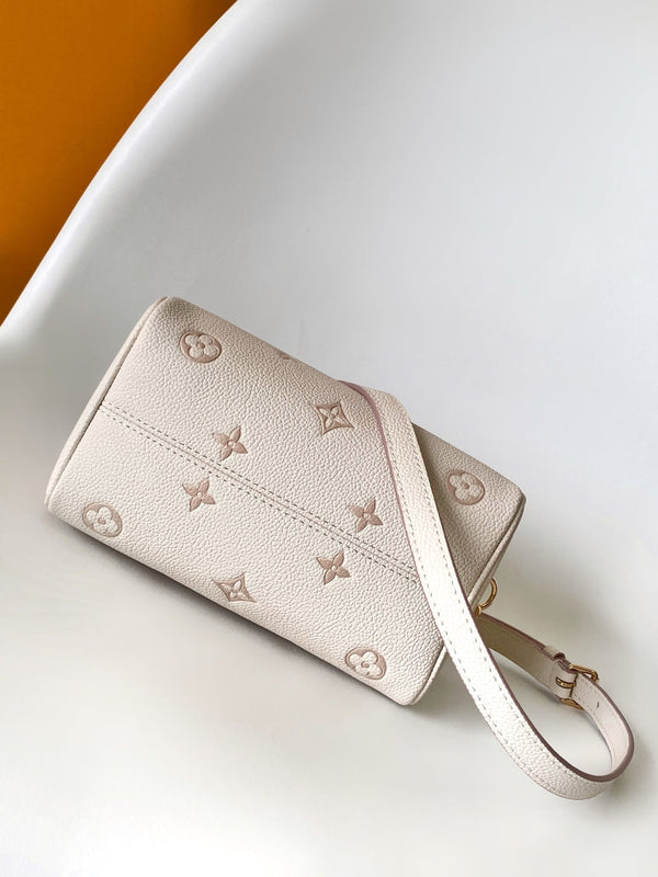 LV Speedy 20 Bandoulière Bag Beige Embossed cowhide 252519
