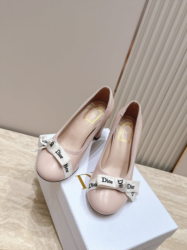 CD 26s Block Heel Pumps 7cm Pink Leather 121651
