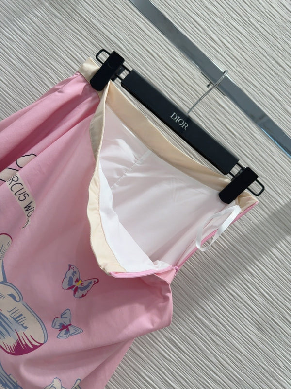 CD 25 Long Skirt Pink mix Colors Polyester