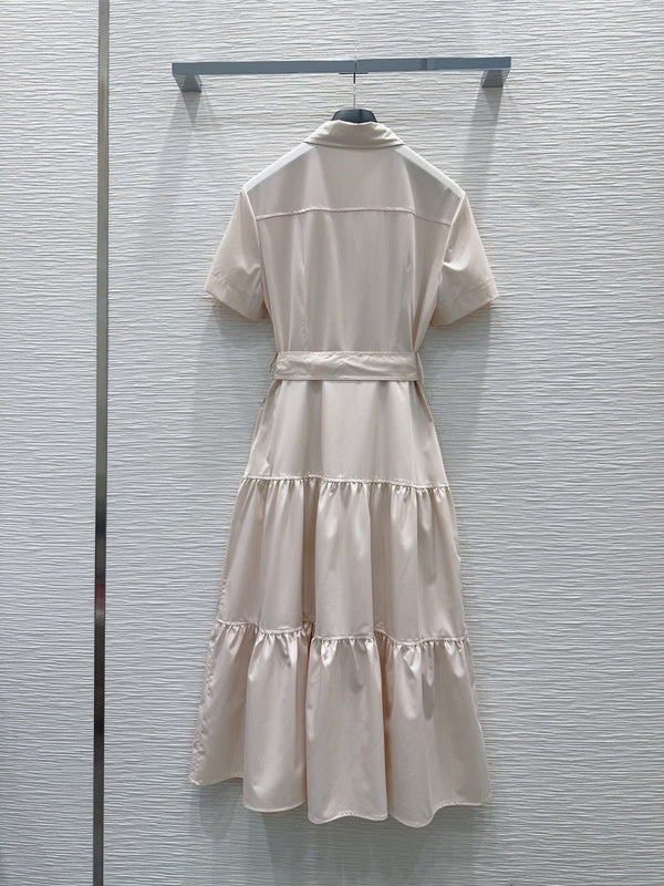 CD 26s Tiered Midi Dress Ivory Polyester 394984