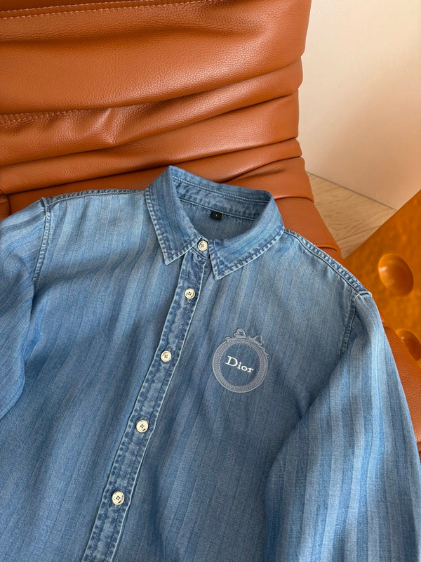CD 26s Embroidered Badge Pattern Denim Shirt 400837