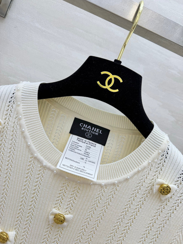CC Short-Sleeved Top Ivory Cashmere 394202