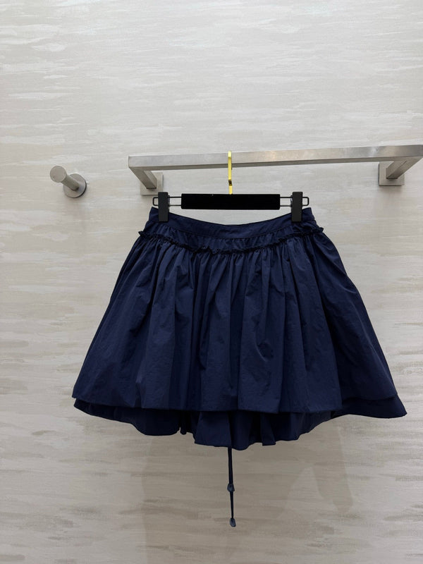 Loew 26s Drawstring Mini Skirt Blue Cotton 398860