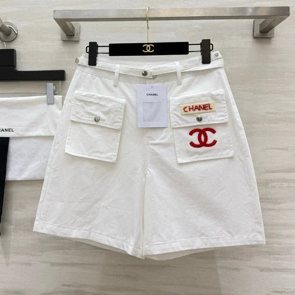 CC 2026 Cargo Shorts White Red Cotton 414225
