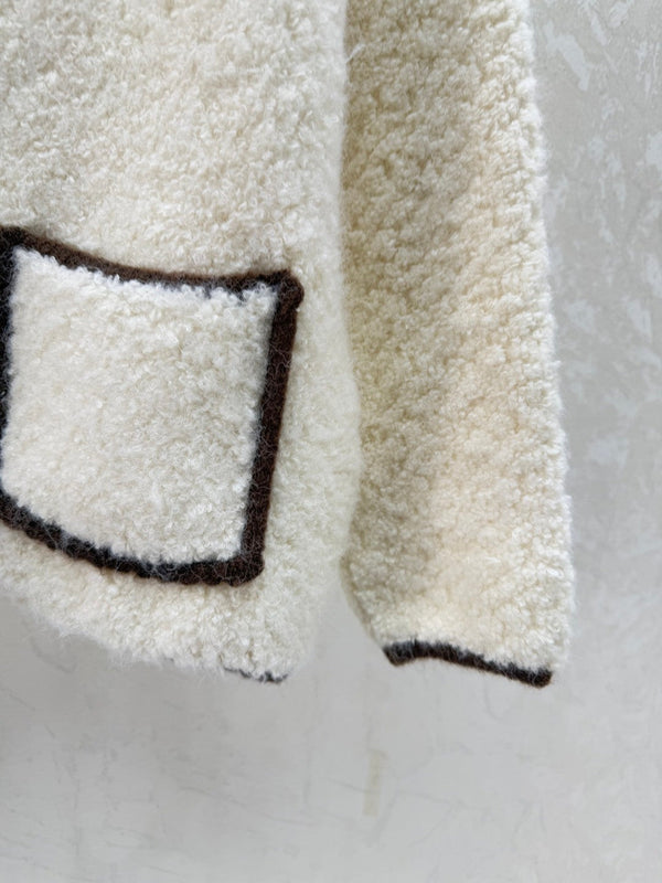 Chanel 2025 Jacket Brown and White Wool 716297