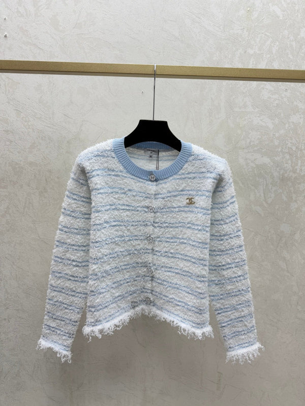 Chanel 2025 Knitted Crew Neck Cardigan Wool Polyester 734785