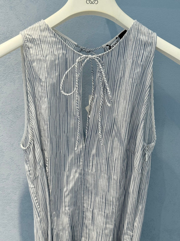 Loewe 25 Sleeveless Dress Blue mix White Cotton Polyamide