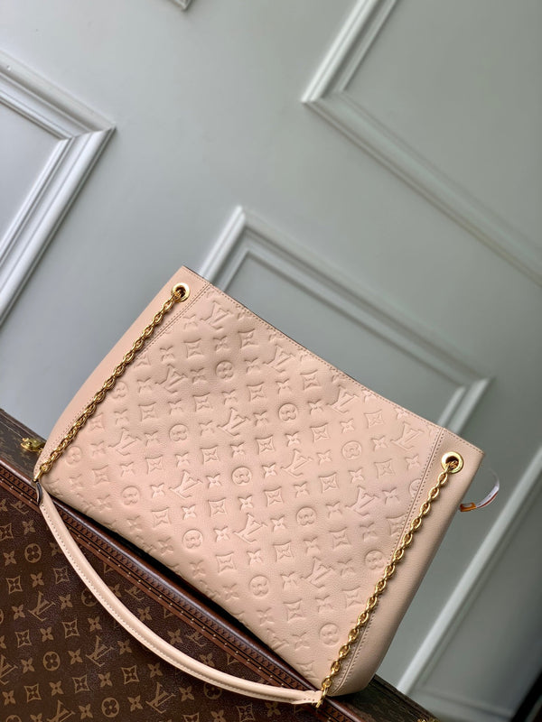 Anytime 42cm Tote Bag Light Pink Gold Empreinte leather 251561
