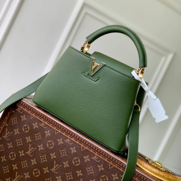 LV 2025 Capucine Bag Green Cowhide