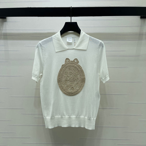 CD Dioriviera Dior Médaillon Short-Sleeved Sweater 392653