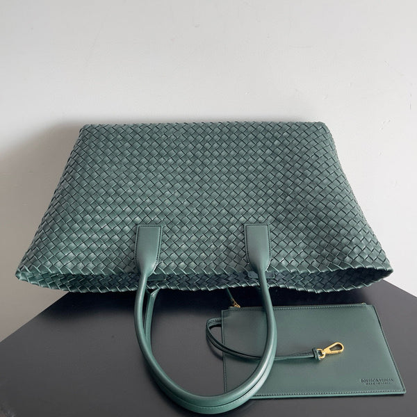 BV Large Cabat Bag 51cm Green Leather GHW