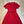 CD 25 Round Neck Raglan Sleeve Dress Red Polyester