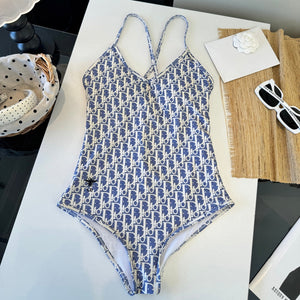 CD One-Piece Bikini White Blue 203025