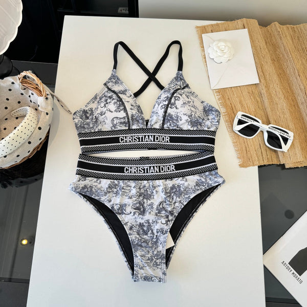 CD Two-Piece Bikini Black White 203032