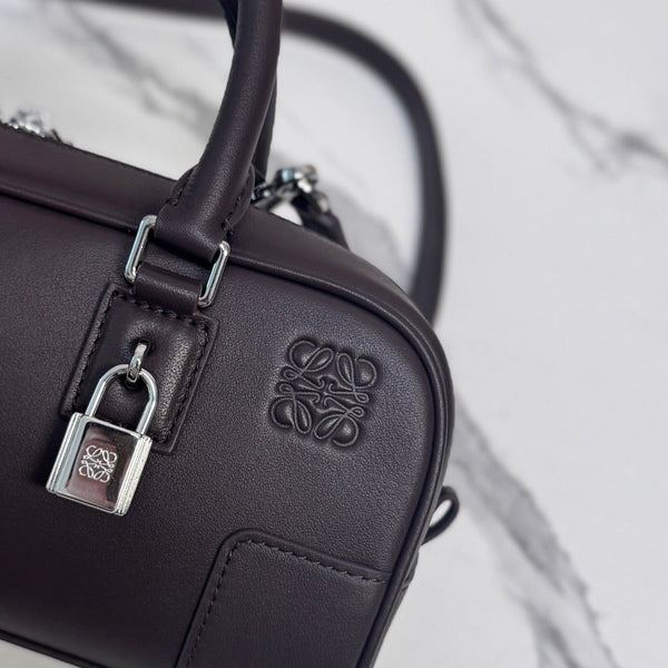 Loewe Amazona 23 Cropped Bag Dark Brown Shiny Calfskin