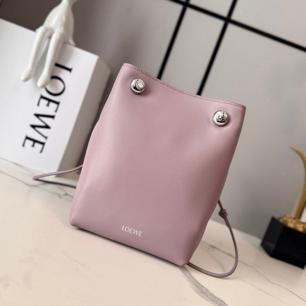 Loewe Small Pebble Hobo Light Pink Smooth Calfskin