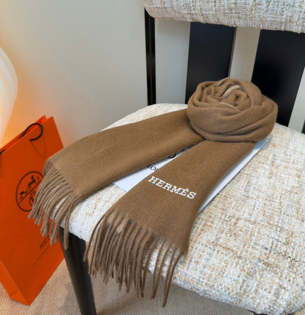 HM Scarf 190 CM Brown Wool 969492