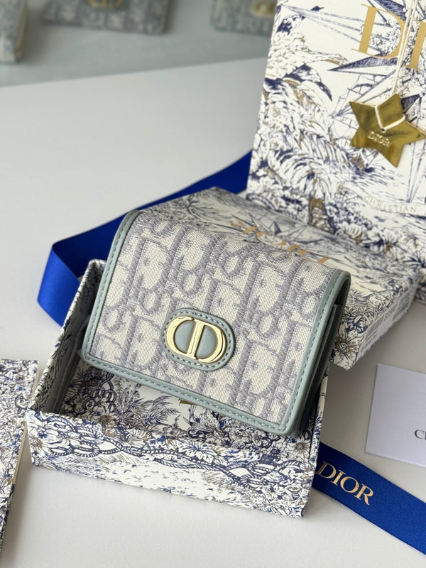 CD 30 Montaigne Glycine Wallet 11cm Grayish Jacquard
