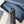 CD Diamond Zipped Long Wallet Black Blue Canvas & Cowhide
