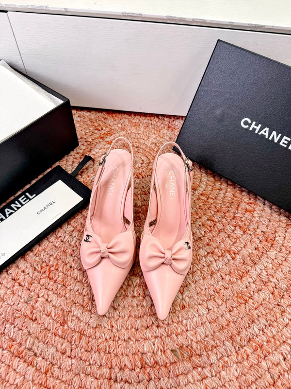 CC 26s Bow Heels Slingback Pink Sheepskin 703666