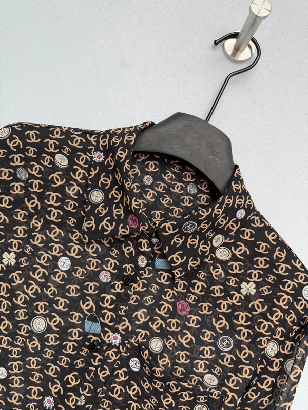 CC 26s Print Long-Sleeve Shirt Black Polyester 367043
