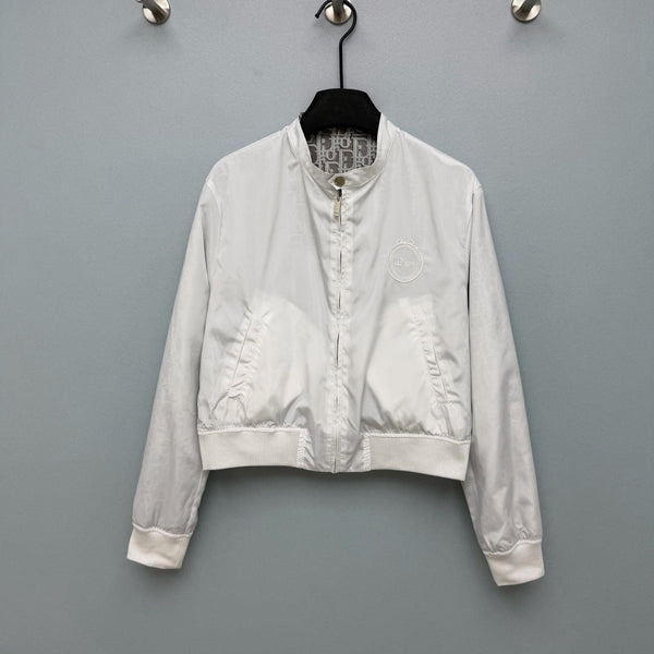 CD Oblique Bomber Jacquard Pattern White Polyester 366997