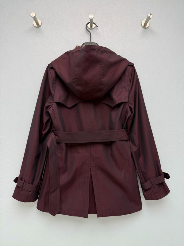 BRR Short Tropical Gabardine Foxfield Trench Coat Vineyard Red Cotton Polyester