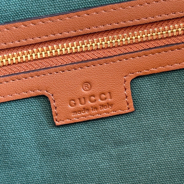 GG 26s Ophidia Medium Boston Bag 30 In Warm Beige And Brown Canvas