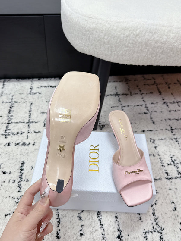 CD Square-Toed Sandal Pink Satin 617522